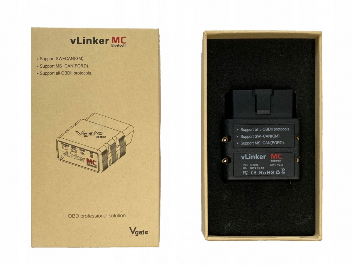 Адаптер диагностический Vgate vLinker MC ELM327 (Bluetooth 3.0) (ver 2.2)