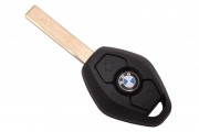 Ключ с платой прямой (BM25) BMW EWS чип 7935 ID44 (частота 315, 433 можно перекл) лезвие HU92, 3 кнопки