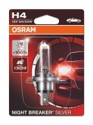 Галогеновая лампа OSRAM H4 +100% NIGHT BREAKER SILVER 12V 60/55W